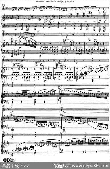 ViolinSonataNo.3inEbMajorOp.12No.3（小提琴+钢琴伴奏）