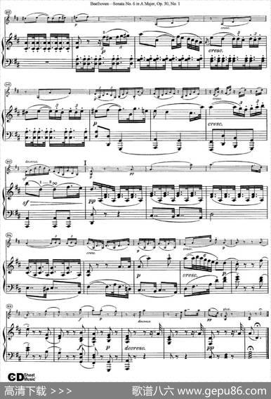 ViolinSonataNo.6inAMajorOp.30No.1（小提琴+钢琴伴奏）
