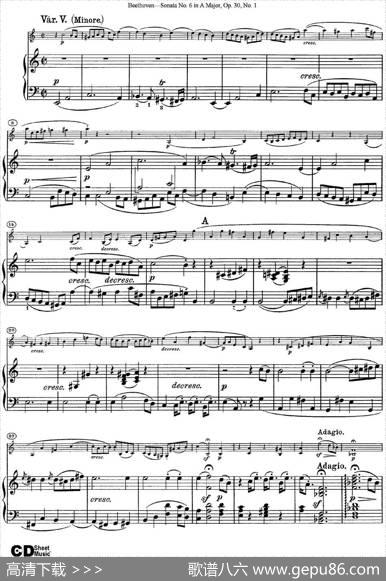 ViolinSonataNo.6inAMajorOp.30No.1（小提琴+钢琴伴奏）