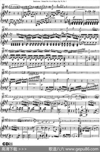 ViolinSonataNo.6inAMajorOp.30No.1（小提琴+钢琴伴奏）