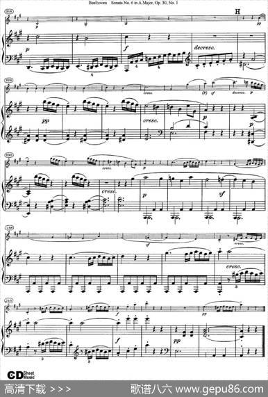 ViolinSonataNo.6inAMajorOp.30No.1（小提琴+钢琴伴奏）