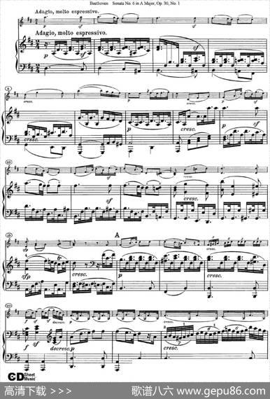 ViolinSonataNo.6inAMajorOp.30No.1（小提琴+钢琴伴奏）