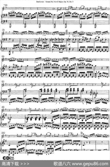 ViolinSonataNo.8inGMajorOp.30No.3（小提琴+钢琴伴奏）