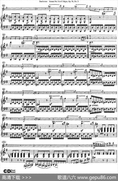 ViolinSonataNo.8inGMajorOp.30No.3（小提琴+钢琴伴奏）