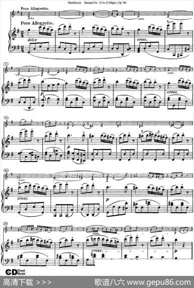 ViolinSonataNo.10inGMajorOp.96（小提琴+钢琴伴奏）