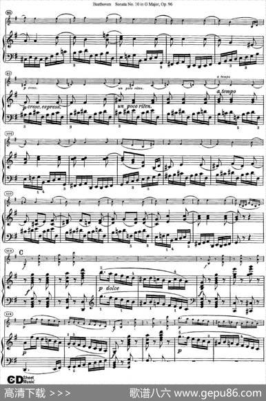 ViolinSonataNo.10inGMajorOp.96（小提琴+钢琴伴奏）