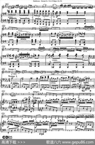 ViolinSonataNo.10inGMajorOp.96（小提琴+钢琴伴奏）
