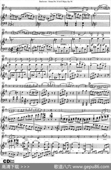 ViolinSonataNo.10inGMajorOp.96（小提琴+钢琴伴奏）