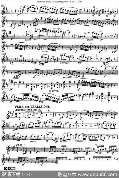 ViolinSonataNo.1inDMajorOp.12No.1