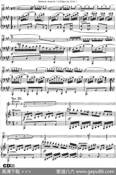 ViolinSonataNo.1inDMajorOp.12No.1（小提琴+钢琴伴奏）