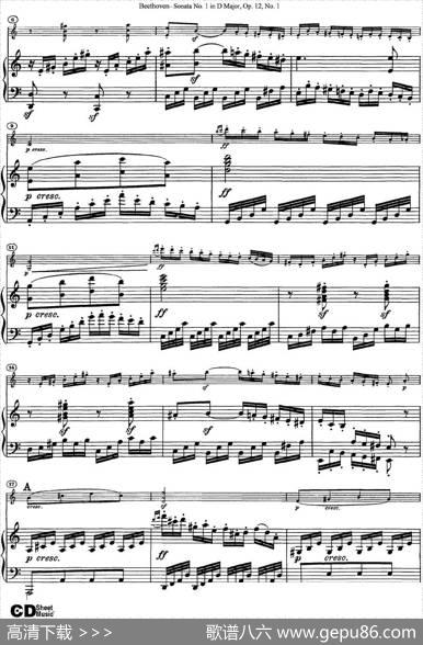 ViolinSonataNo.1inDMajorOp.12No.1（小提琴+钢琴伴奏）