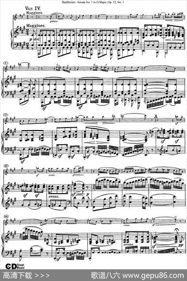 ViolinSonataNo.1inDMajorOp.12No.1（小提琴+钢琴伴奏）