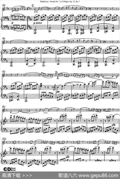 ViolinSonataNo.1inDMajorOp.12No.1（小提琴+钢琴伴奏）