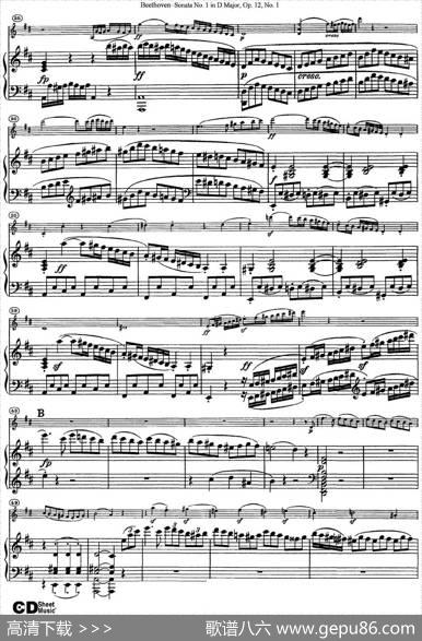 ViolinSonataNo.1inDMajorOp.12No.1（小提琴+钢琴伴奏）