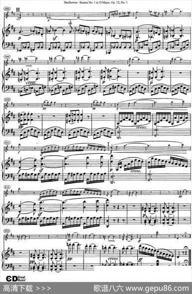 ViolinSonataNo.1inDMajorOp.12No.1（小提琴+钢琴伴奏）