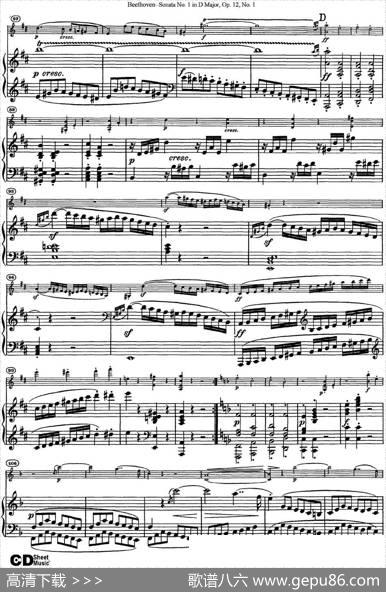 ViolinSonataNo.1inDMajorOp.12No.1（小提琴+钢琴伴奏）