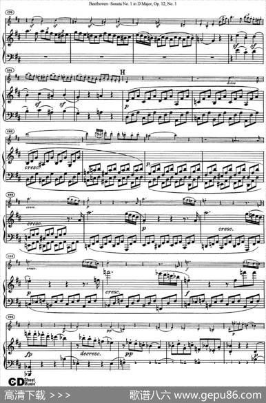 ViolinSonataNo.1inDMajorOp.12No.1（小提琴+钢琴伴奏）