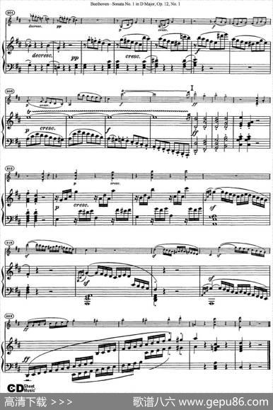 ViolinSonataNo.1inDMajorOp.12No.1（小提琴+钢琴伴奏）