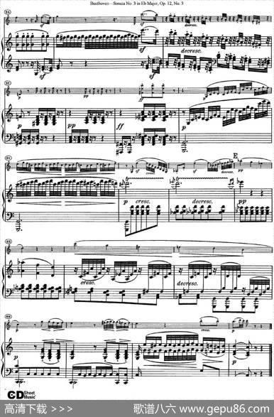 ViolinSonataNo.3inEbMajorOp.12No.3（小提琴+钢琴伴奏）