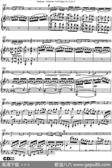 ViolinSonataNo.3inEbMajorOp.12No.3（小提琴+钢琴伴奏）