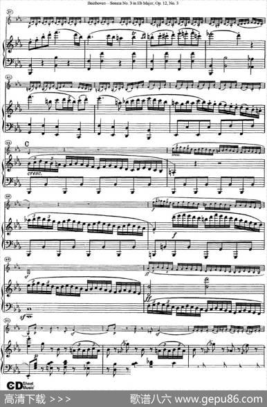 ViolinSonataNo.3inEbMajorOp.12No.3（小提琴+钢琴伴奏）