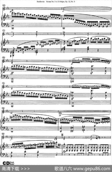 ViolinSonataNo.3inEbMajorOp.12No.3（小提琴+钢琴伴奏）