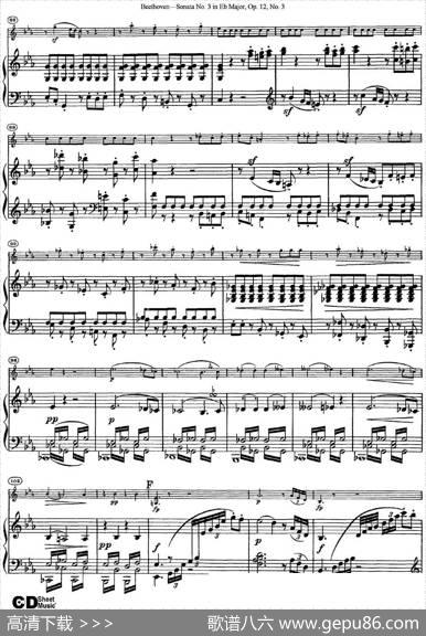 ViolinSonataNo.3inEbMajorOp.12No.3（小提琴+钢琴伴奏）
