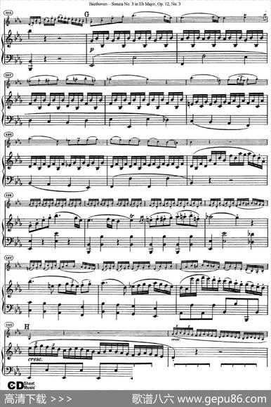 ViolinSonataNo.3inEbMajorOp.12No.3（小提琴+钢琴伴奏）