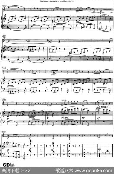 ViolinSonataNo.4inAMinorOp.23（小提琴+钢琴伴奏）