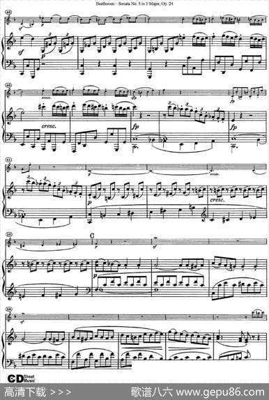 ViolinSonataNo.5inFMajorOp.24（小提琴+钢琴伴奏）