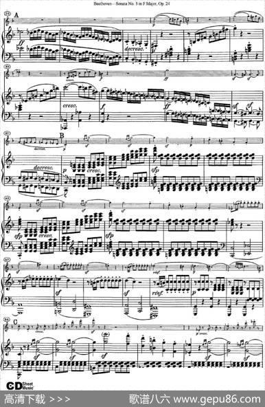 ViolinSonataNo.5inFMajorOp.24（小提琴+钢琴伴奏）