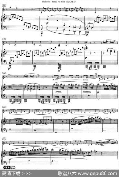 ViolinSonataNo.5inFMajorOp.24（小提琴+钢琴伴奏）
