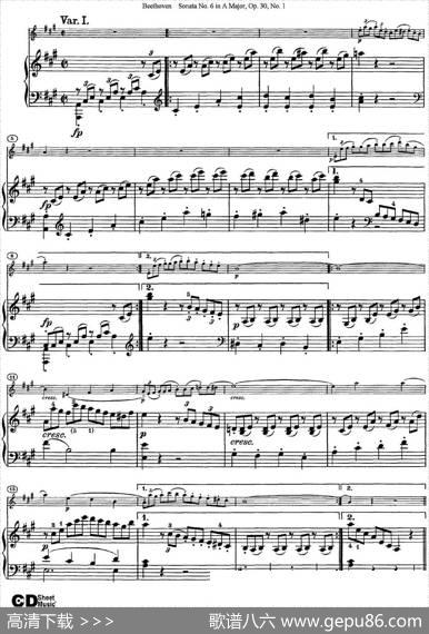 ViolinSonataNo.6inAMajorOp.30No.1（小提琴+钢琴伴奏）