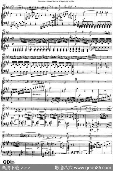 ViolinSonataNo.6inAMajorOp.30No.1（小提琴+钢琴伴奏）