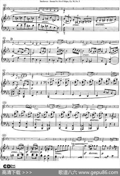 ViolinSonataNo.8inGMajorOp.30No.3（小提琴+钢琴伴奏）