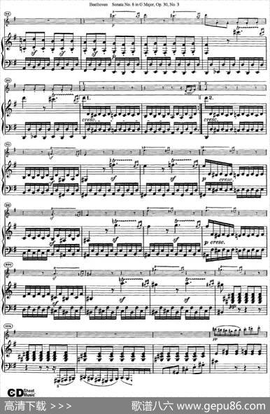 ViolinSonataNo.8inGMajorOp.30No.3（小提琴+钢琴伴奏）