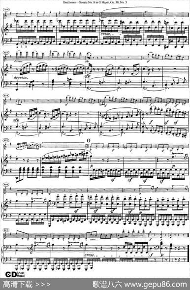 ViolinSonataNo.8inGMajorOp.30No.3（小提琴+钢琴伴奏）