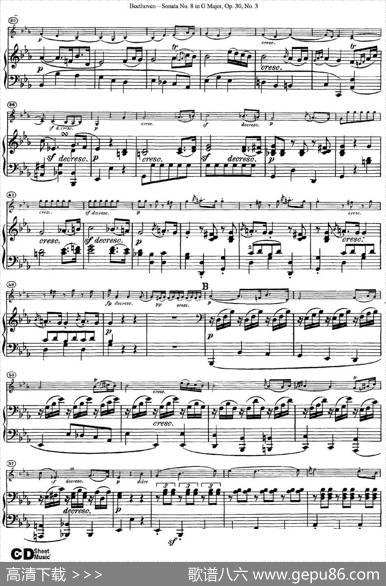 ViolinSonataNo.8inGMajorOp.30No.3（小提琴+钢琴伴奏）