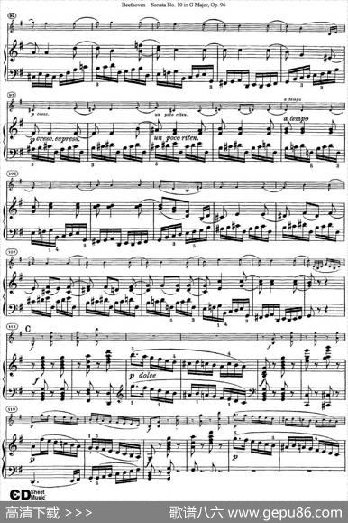 ViolinSonataNo.10inGMajorOp.96（小提琴+钢琴伴奏）
