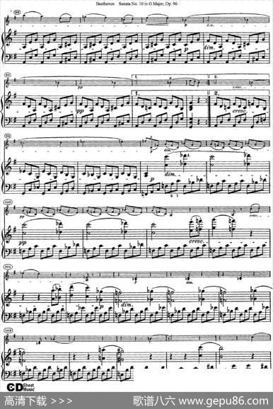 ViolinSonataNo.10inGMajorOp.96（小提琴+钢琴伴奏）