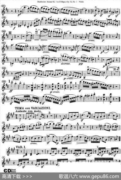 ViolinSonataNo.1inDMajorOp.12No.1