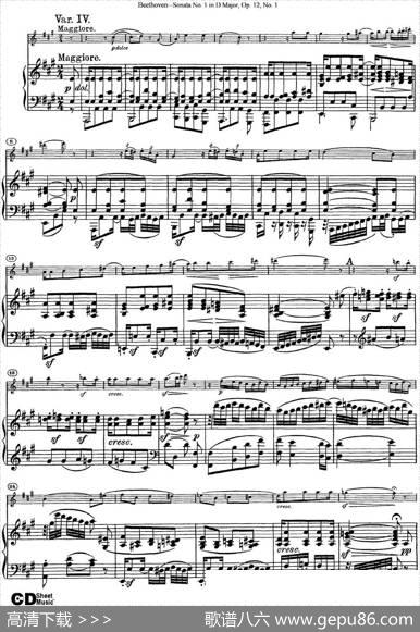 ViolinSonataNo.1inDMajorOp.12No.1（小提琴+钢琴伴奏）