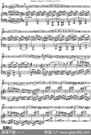 ViolinSonataNo.1inDMajorOp.12No.1（小提琴+钢琴伴奏）