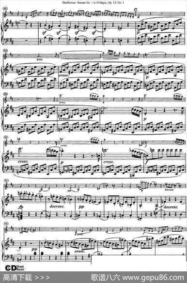 ViolinSonataNo.1inDMajorOp.12No.1（小提琴+钢琴伴奏）