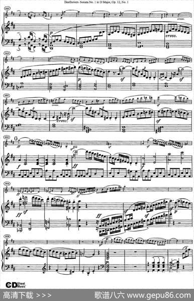 ViolinSonataNo.1inDMajorOp.12No.1（小提琴+钢琴伴奏）