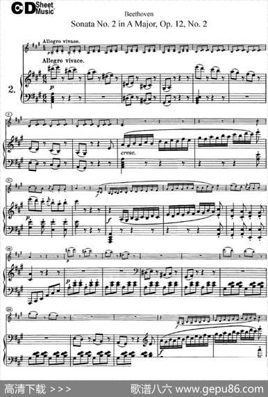 ViolinSonataNo.2inAMajorOp.12No.2（小提琴+钢琴伴奏）