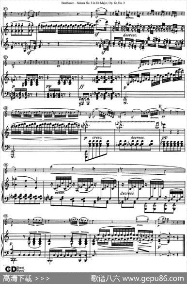 ViolinSonataNo.3inEbMajorOp.12No.3（小提琴+钢琴伴奏）