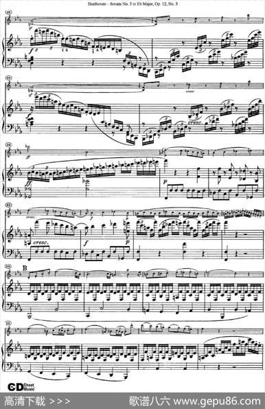 ViolinSonataNo.3inEbMajorOp.12No.3（小提琴+钢琴伴奏）