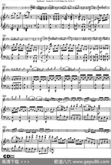 ViolinSonataNo.3inEbMajorOp.12No.3（小提琴+钢琴伴奏）