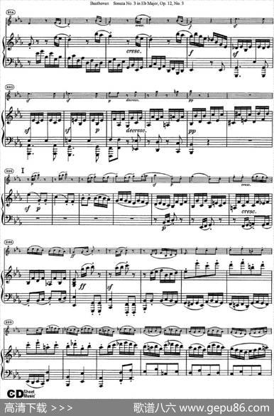 ViolinSonataNo.3inEbMajorOp.12No.3（小提琴+钢琴伴奏）